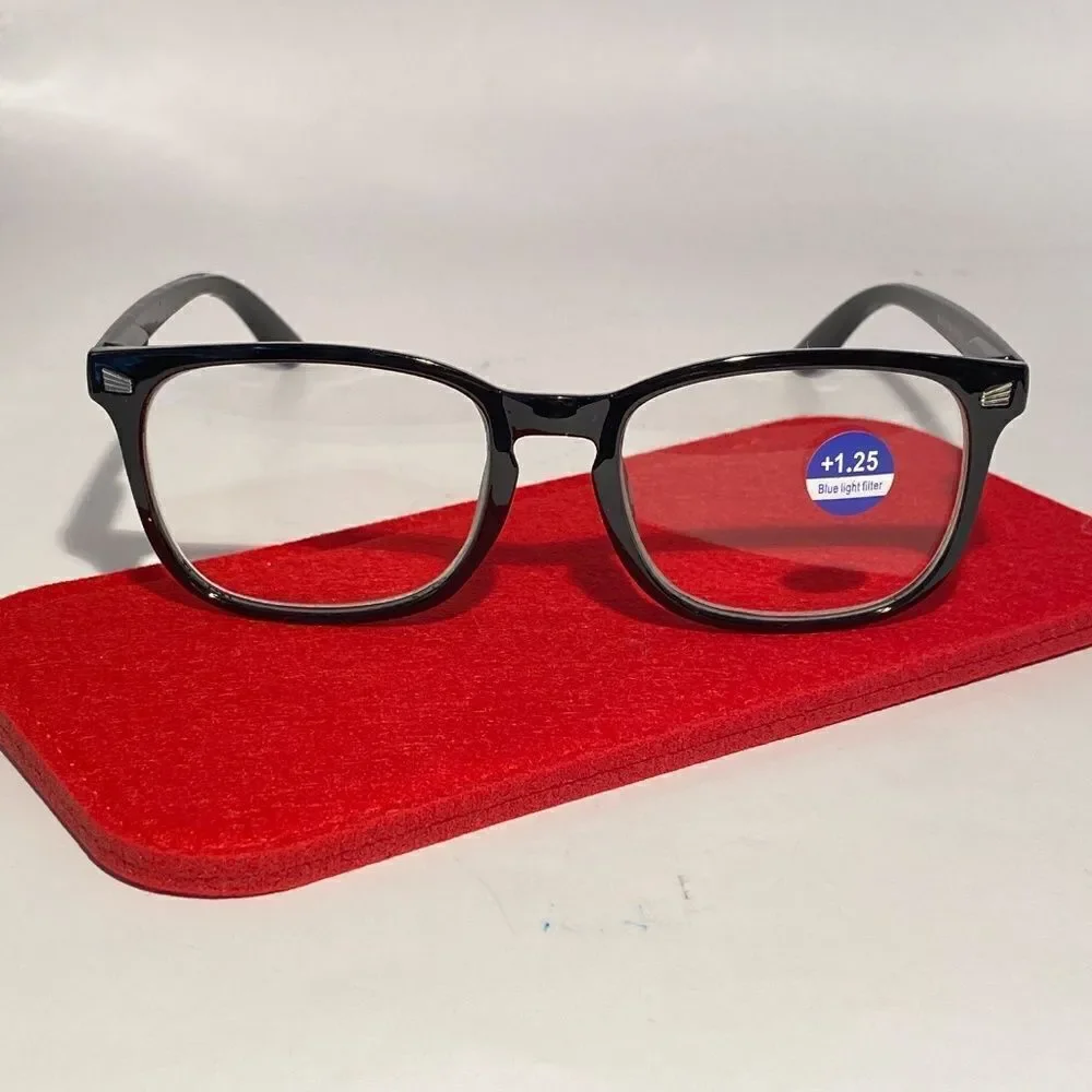 1480 Colette 1.25 Black Reading Glasses Soft Butterfly Readers NWT